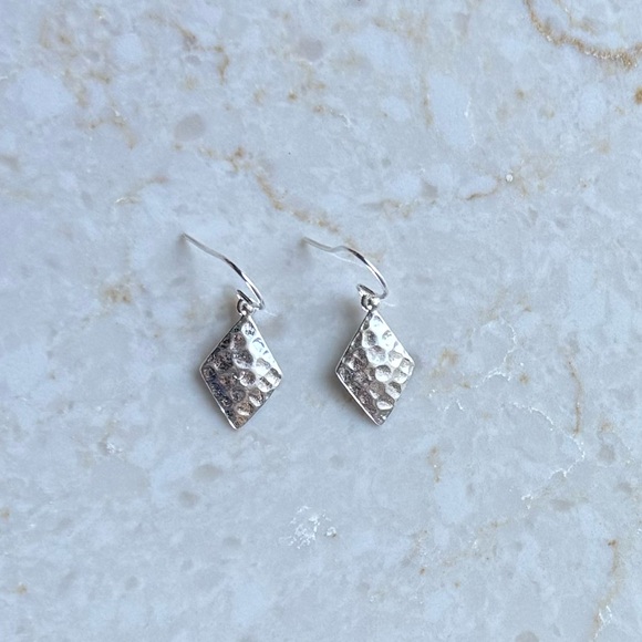 NWOT Sundance Glimmering Night Earrings, Hammered Sterling Silver